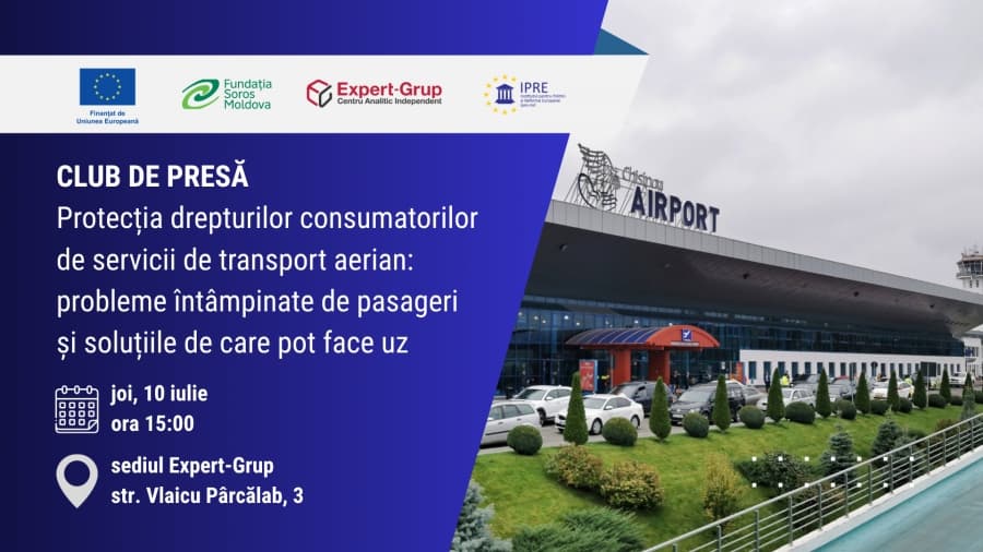 Club de presă - „Protecția drepturilor consumatorilor de servicii de transport aerian: probleme întâmpinate de pasageri și soluțiile de care pot face uz”