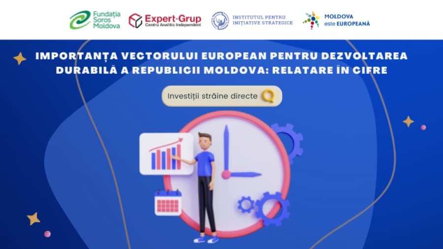 Infografic| Importanța vectorului european pentru dezvoltarea durabilă a Republicii Moldova – investiții stăine directe