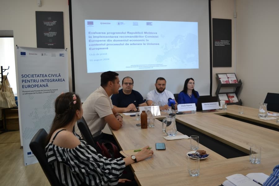Club de presă „Evaluarea progresului Republicii Moldova în implementarea recomandărilor Comisiei Europene din domeniul economic în contextul procesului de aderare la Uniunea Europeană”